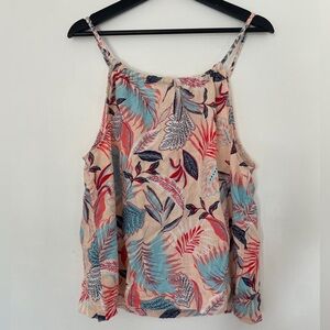 Nicole Miller New York Linen Blend Braided Strap Tank Top